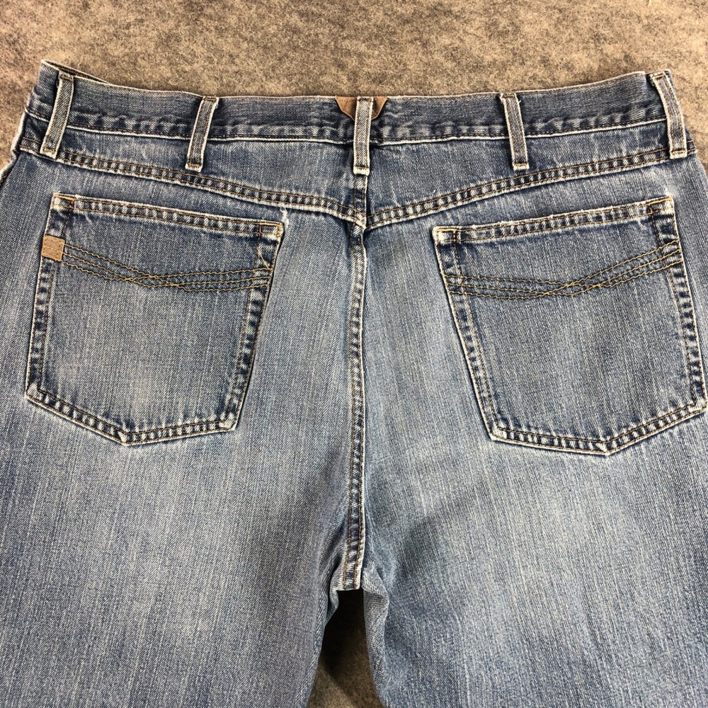 Ariat Jeans Mens 38x32 Relaxed Straight Leg Blue Light Wash Mid Rise Western - Picture 7 of 15